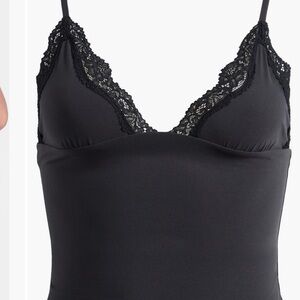 SKIMS Black Lace Detail Chemise